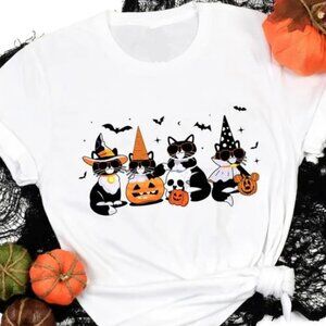 Halloween Cat T-shirt, Spooky Fall Shirt For Cat Lovers